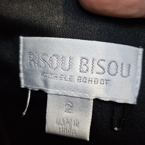 Bisou Bisou Halter Form Fitting Embroidered Floral Black Cut Out Dress Size 2 - Picture 6 of 7